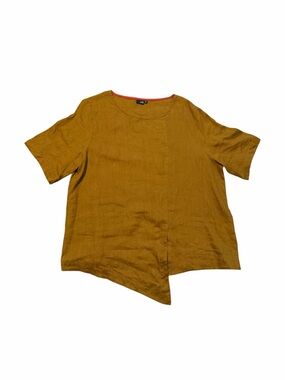 Lisa Bayne Linen Asymmetrical Blouse Top Lagenlook